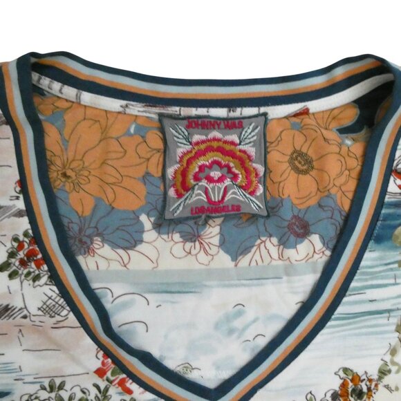 JOHNNY WAS Janie Favorite swing tee sz 3x Vakash travel print - Picture 5 of 6